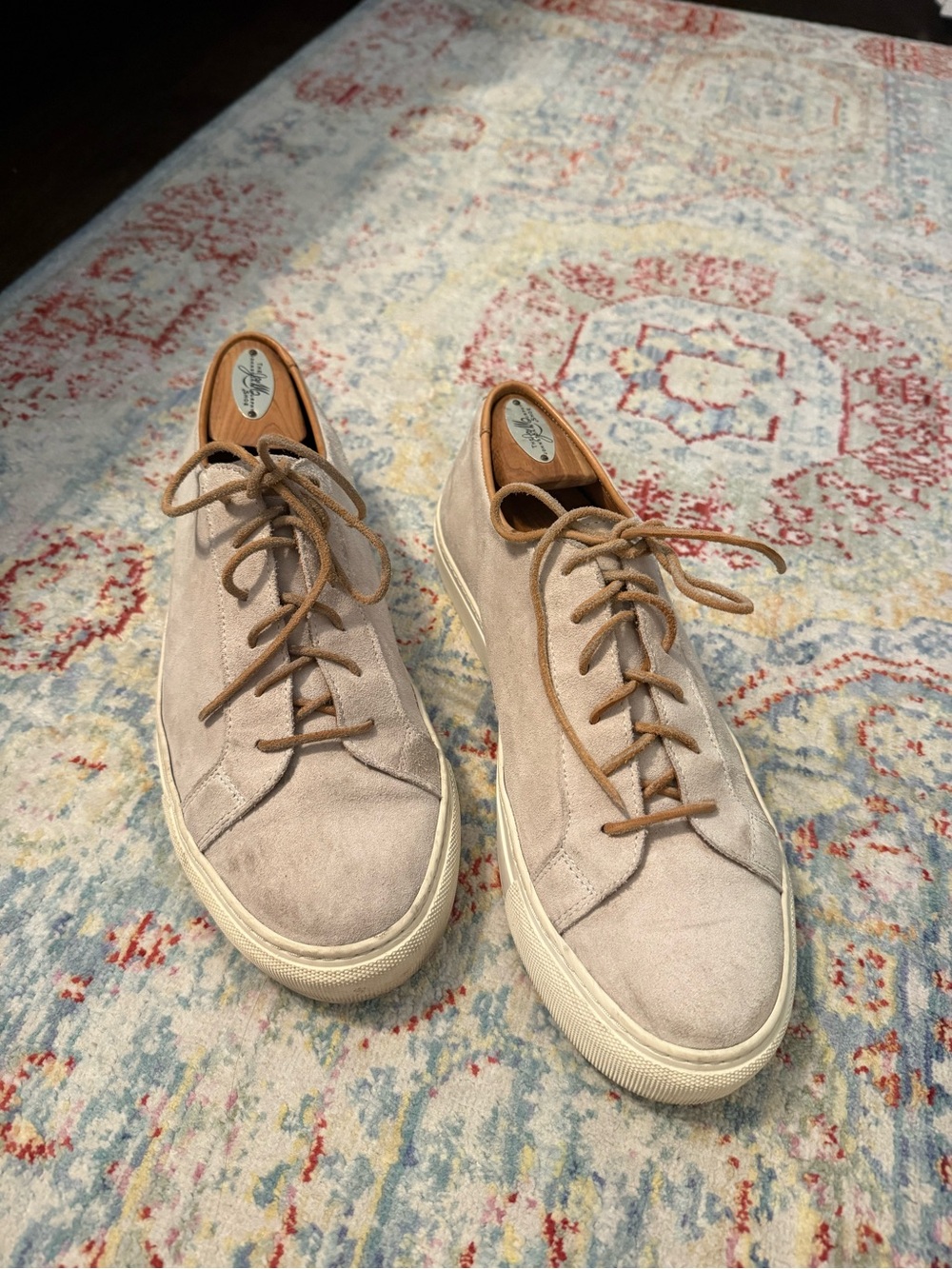 Sid Mashburn Men’s Beige Ivoey Suede Lace Up Low Top Sneakers Us Size 9